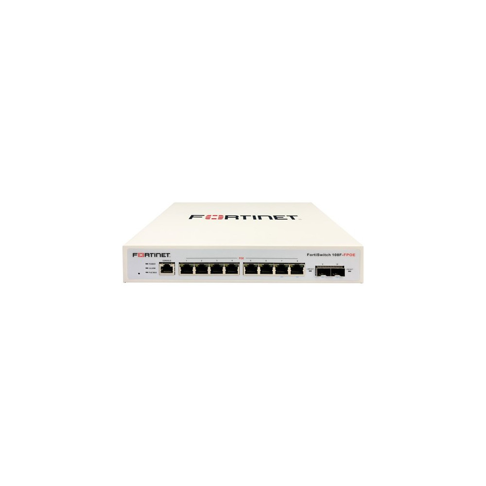 FORTISWITCH-108F-FPOE SWITCH L2+ MANAGEMENT CON 8 PORTE GE + 2 P. SFP + 1 P. POE - POWER BUDGET 130W