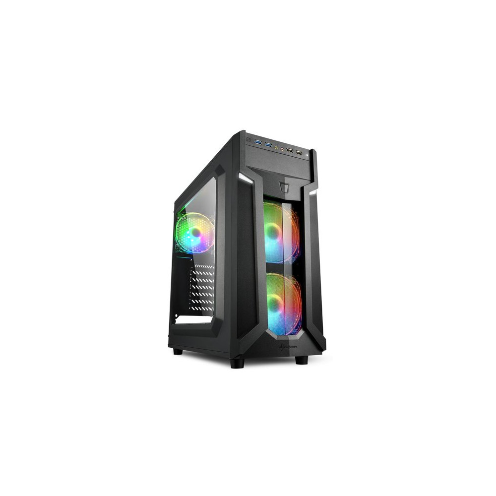 SHARKOON CASE VG6-W RGB, ATX, 2XUSB2, 2XUSB3, 6 SLOTS, 2X120 LED FRONT 1X120 REAR, WINDOW ACRILIC, RGB COLOR