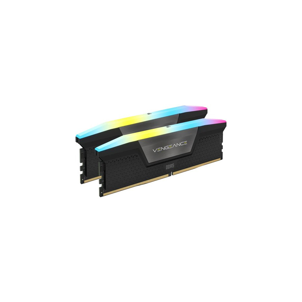 CORSAIR RAM VENGEANCE RGB DDR5 32GB 2X16GB DDR5 6000 PC5-48000 C36 1.4V INTEL XMP MEMORY - BLACK