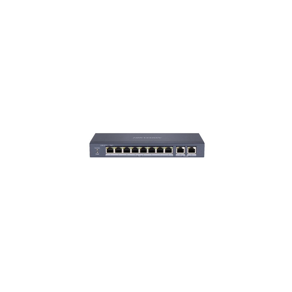 HIKVISION SWITCH 8P LAN 10/100M RJ45 POE+2P GIGABIT RJ45 HIKVISION DS-3E0310P-E/M 802.3AF/AT, POE PO