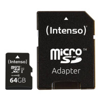 INTENSO MICRO SD UHS-I  PREMIUM CON INCL SD ADAPTER 64GB CONFEZIONE DA 3 PZ