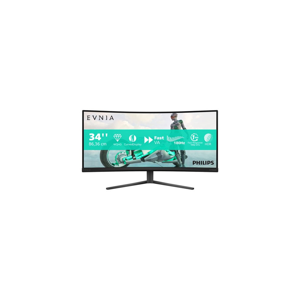 PHILIPS MONITOR GAMING CURVO 34 LED VA 21:9 UWQHD 0,5MS 180HZ, DP/HDMI