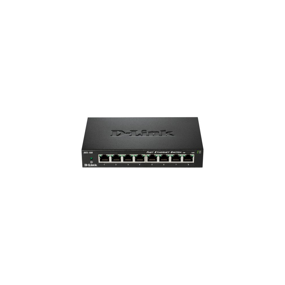 D-LINK SWITCH 8 PORTE 10/100 CASE METALLICO