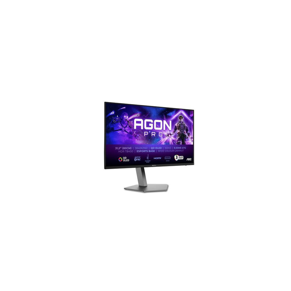 AOC MONITOR GAMING 32 QD-OLED 4K UHD 165HZ,  REG ALTEZZA, DP/HDMI, MULTIMEDIALE