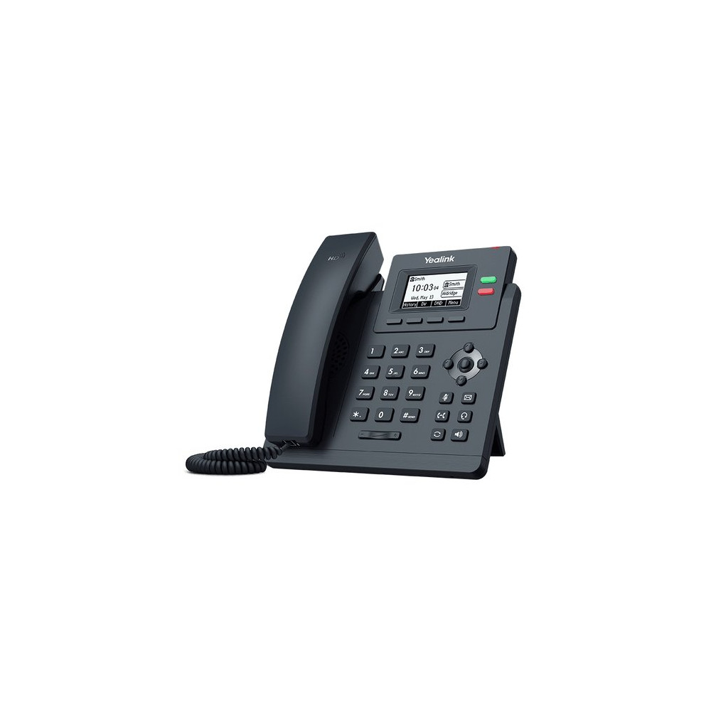 YEALINK TELEFONO VOIP 2XLAN 10/100 POE, VOCE HD, DISPLAY MONOCROMATICO, 1XRJ9, 2 LINEE SIP