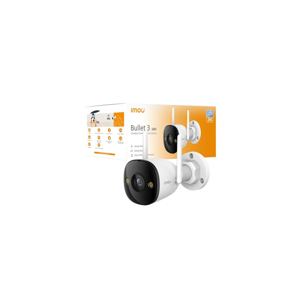 IMOU BULLET 3 3K TELECAMERA ESTERNA 5MP FULL COLOR CON WI-FI 6, SIRENA, FARETTO E RESISTENZA ,IP67