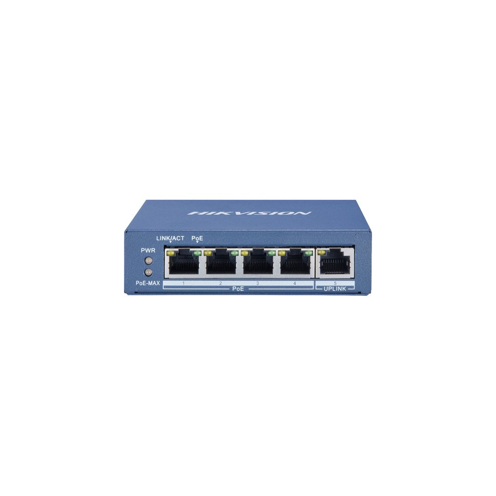 HIKVISION SWITCH 4 PORT GIGABIT UNMANAGED POE SWITCH  1 GIGABIT RJ45 UPLINK PORT, 802.3AF/AT, POE PO