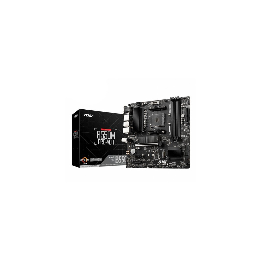 MSI MB AMD B550M PRO-VDH, B550 ,AM4,4DDR4,1PCI-EX16, 2PCI-EX1, 2M.2, 4SATA3,7USB3.2 GEN1, 6USB