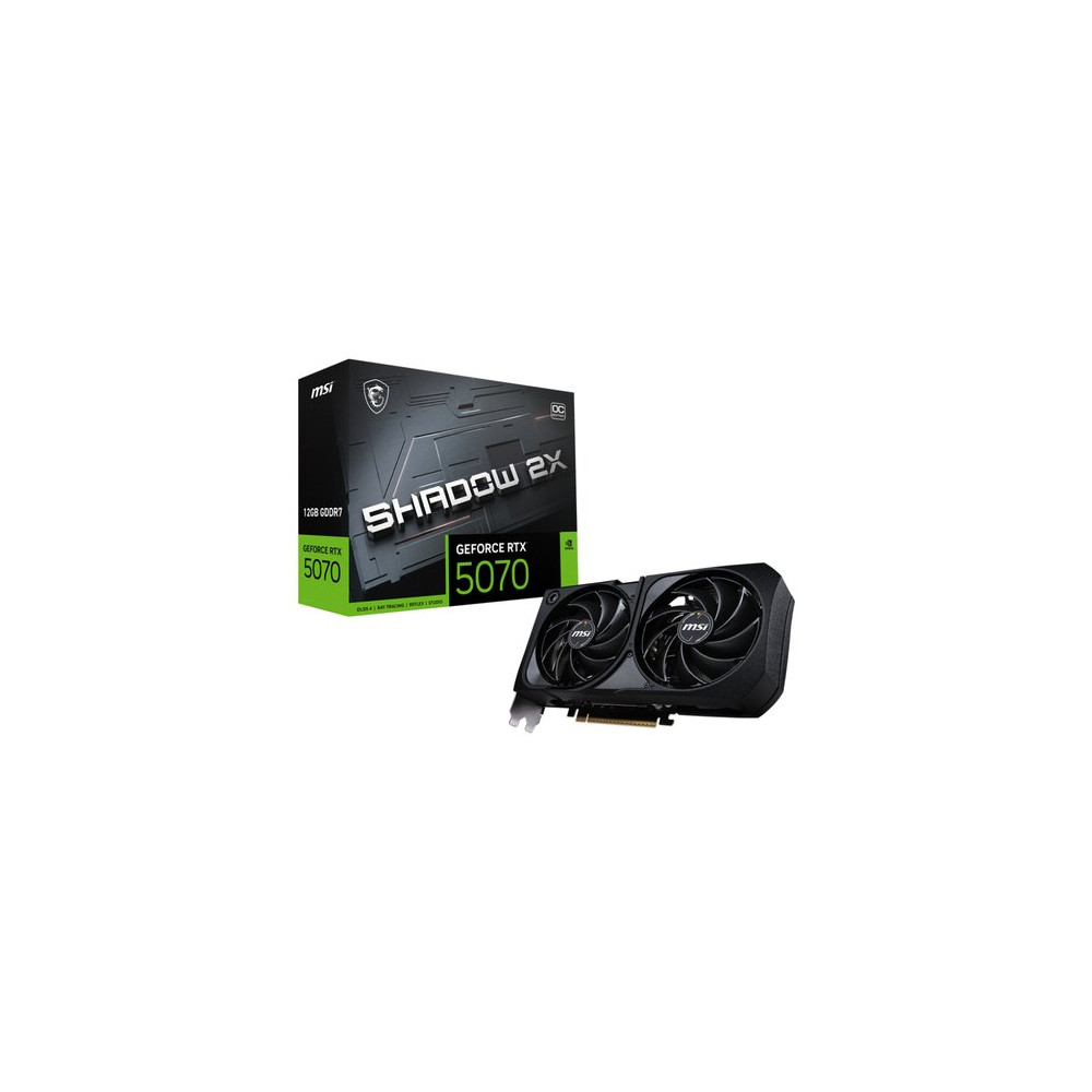 MSI VGA GEFORCE RTX 5070, RTX 5070 12G SHADOW 2X OC BULK, 12 GB GDDR7, HDMI/DP*3, ATX, DUAL FAN, NO