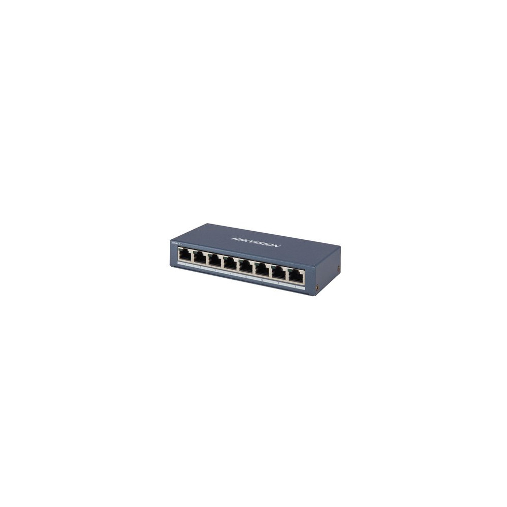 HIKVISION SWITCH 8 PORT GIGABIT UNMANAGED SWITCH 8  GIGABIT RJ45 PORTS, DESKTOP STEEL CASE UNMANAGED