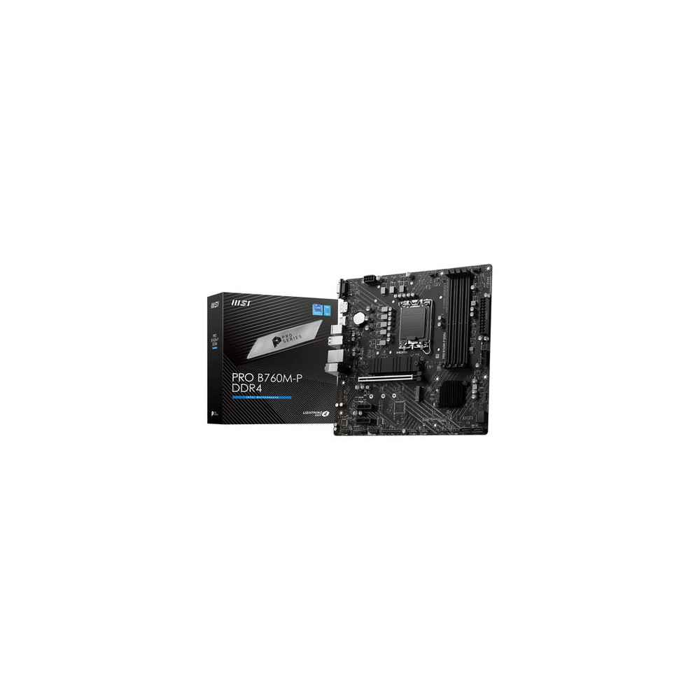 MSI MB B760, PRO B760M-P DDR4, LGA 1700, 4DDR4, 1PCI-Ex16, 2PCI-Ex1, 2M.2, 4SATA3, MATX