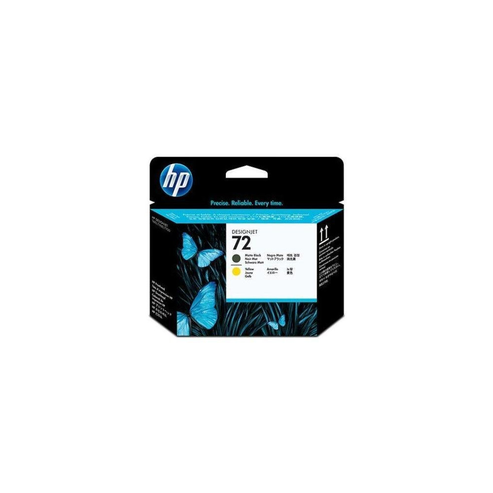 HP CART INK TESTINA NERO OPACO E GIALLO PER DESIGNJET T1100, N. 72