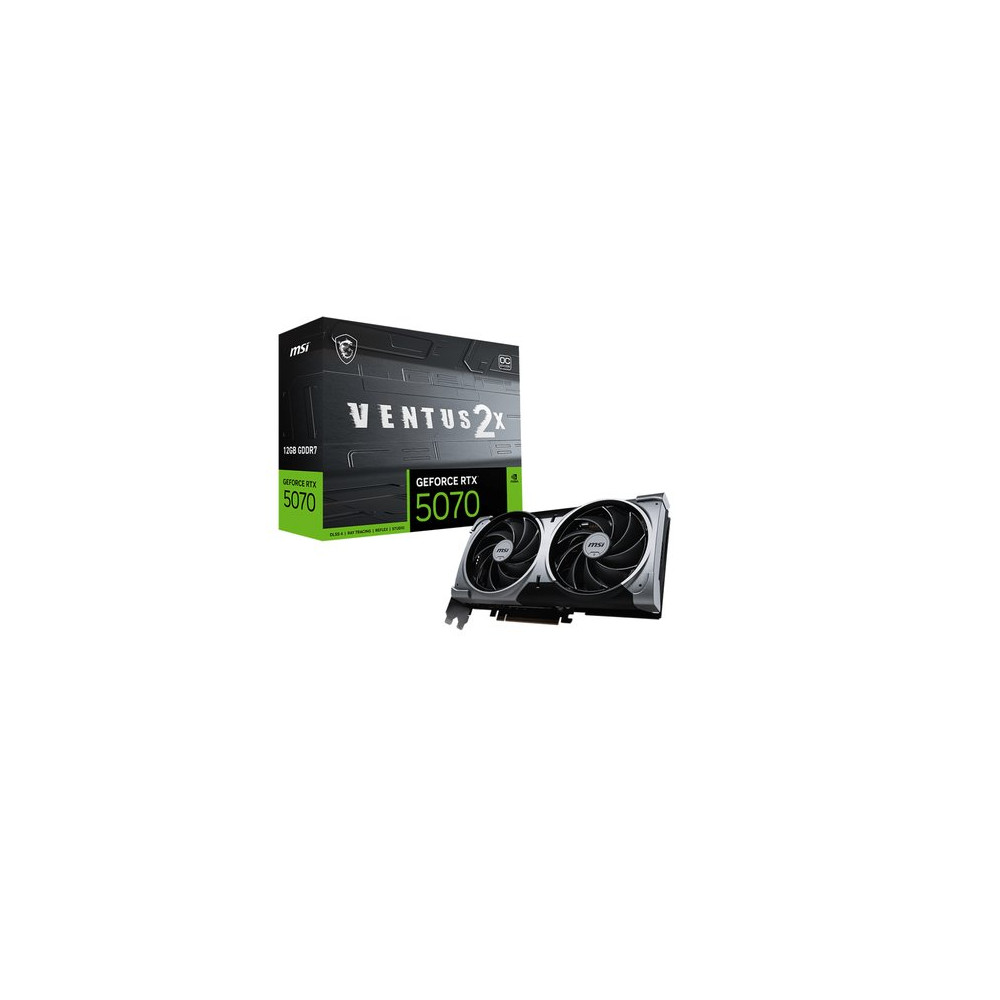 MSI VGA GEFORCE RTX 5070, RTX 5070 12G VENTUS 2X OC, 12GB GDDR7, HDMI/DP*3, ATX, DUAL FAN, OC