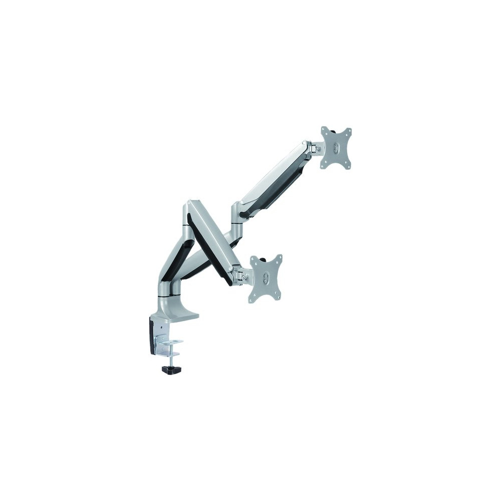 VALUE BRACCIO DOPPIO MONITOR, DESK CLAMP, 4 GIUNTI, ALTEZZE AGGIUSTABILI SEPARATAMENTE