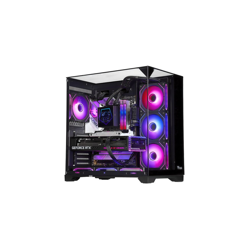 ITEK CASE DARK CAVE PANO - GAMING  TOWER, ATX, 4X12CM ARGB FAN, 2XUSB3, TYPE-C, TEMP GLASS TOP,  SID