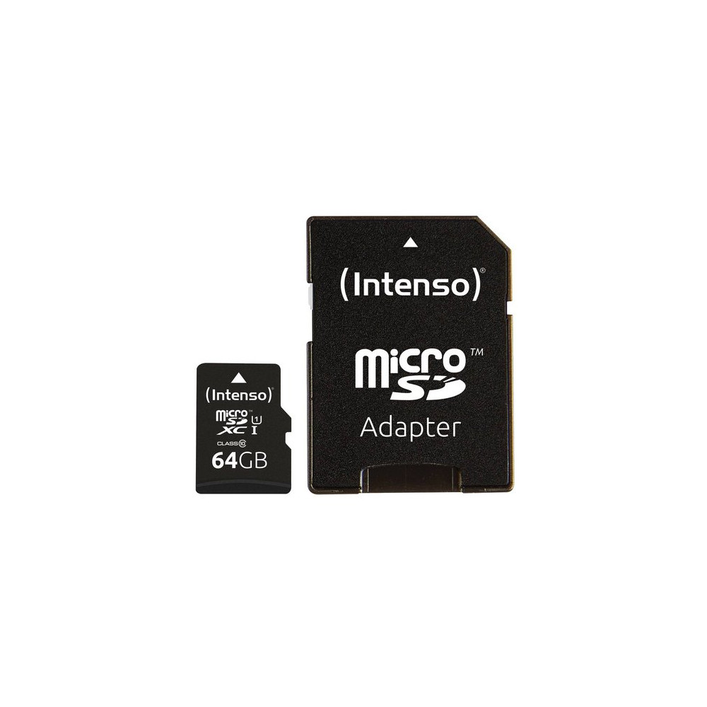 INTENSO MICRO SD UHS-I  PREMIUM CON INCL SD ADAPTER 64GB CONFEZIONE DA 3 PZ