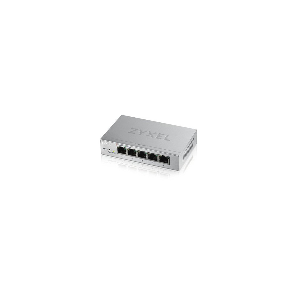 ZYXEL SWITCH UNMANAGED PLUS 5 PORTE GIGABIT, EASY MANAGEMENT PER VLAN, QoS, DESIGN SENZA VENTOLE, DESKTOP