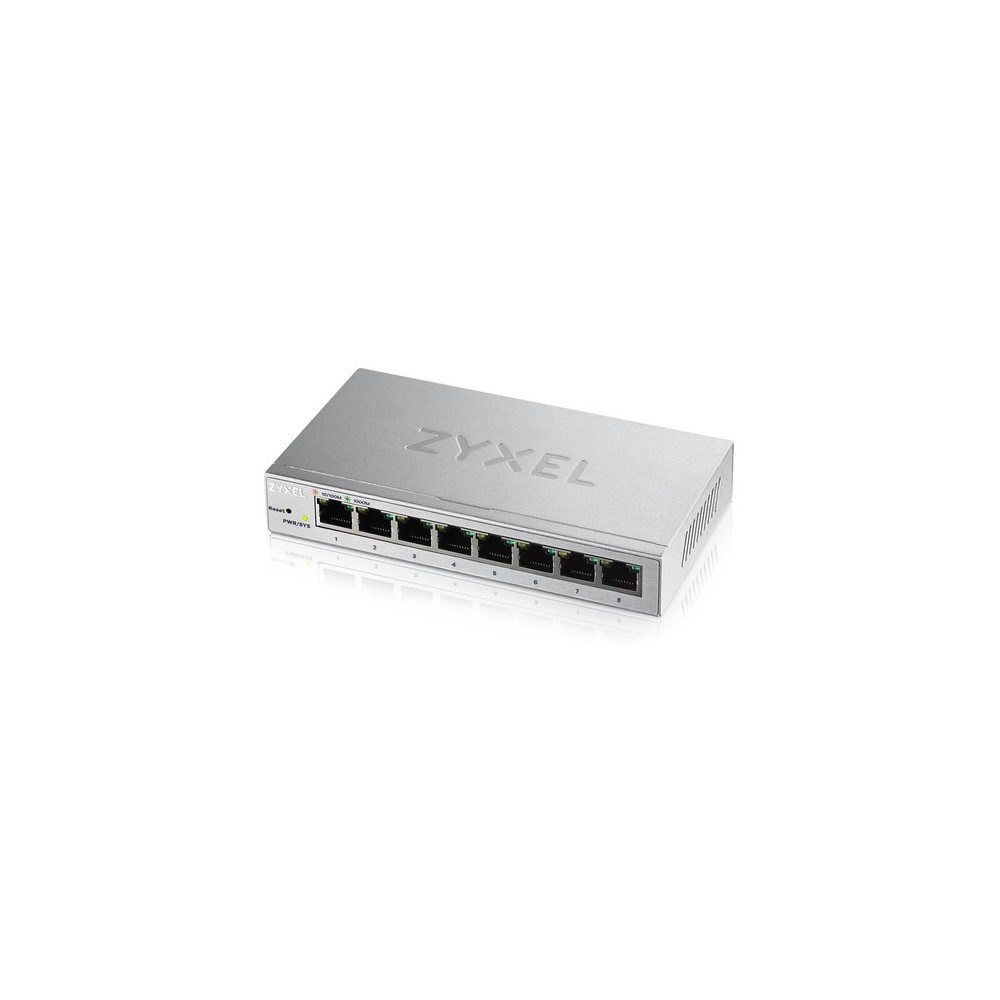 ZYXEL SWITCH UNMANAGED PLUS 8 PORTE GIGABIT, EASY MANAGEMENT PER VLAN, QoS, DESIGN SENZA VENTOLE, DE