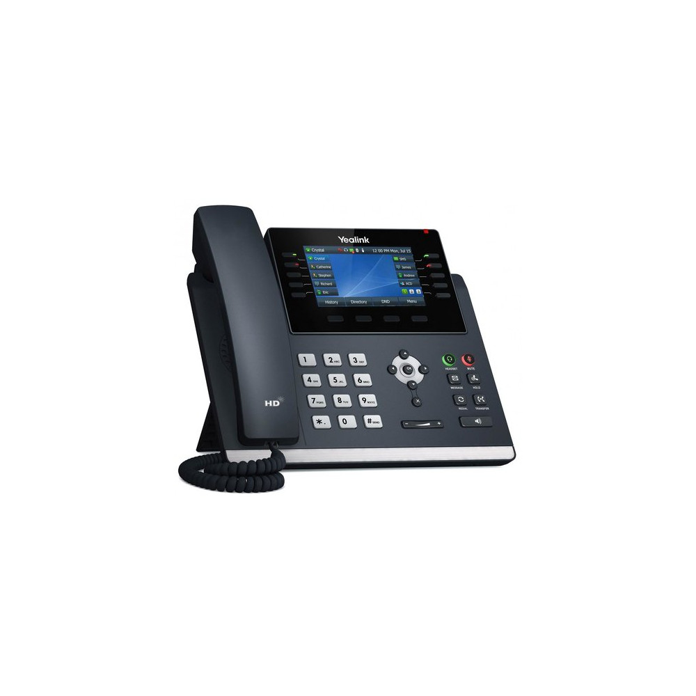 YEALINK TELEFONO VOIP 2XLAN GIGABIT, DISPLAY A COLORI 4,3, 1XRJ9, 16 LINEE SIP