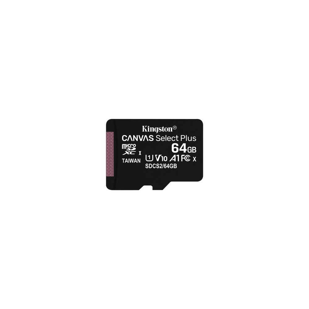 KINGSTON MICRO SDHC 64GB CANVAS SELECT 80R CL10 UHS-I CON ADATTATORE SD