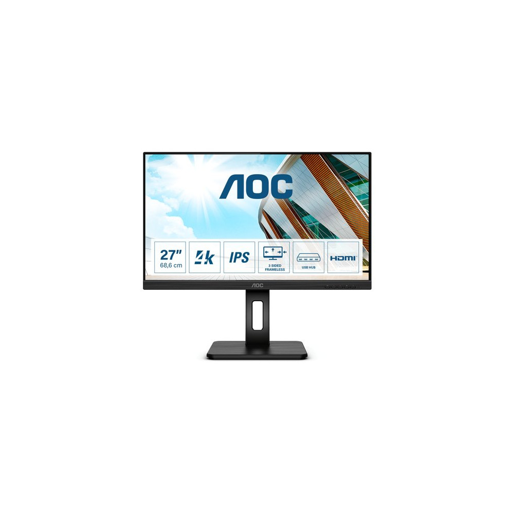 AOC MONITOR 27 LED IPS 4K UHD 16:9 350 CDM, USB-C, DP/HDMI, PIVOT, MULTIMEDIALE