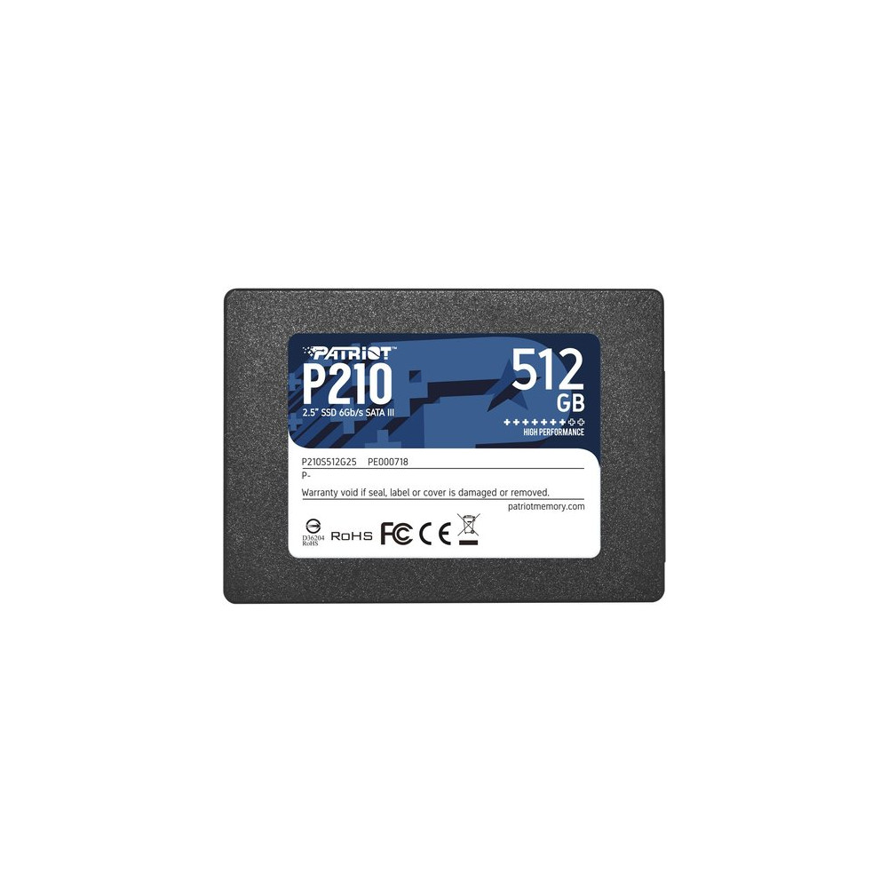 PATRIOT SSD INTERNO P210 512GB 2,5 SATA 6GB/S R/W 530/430