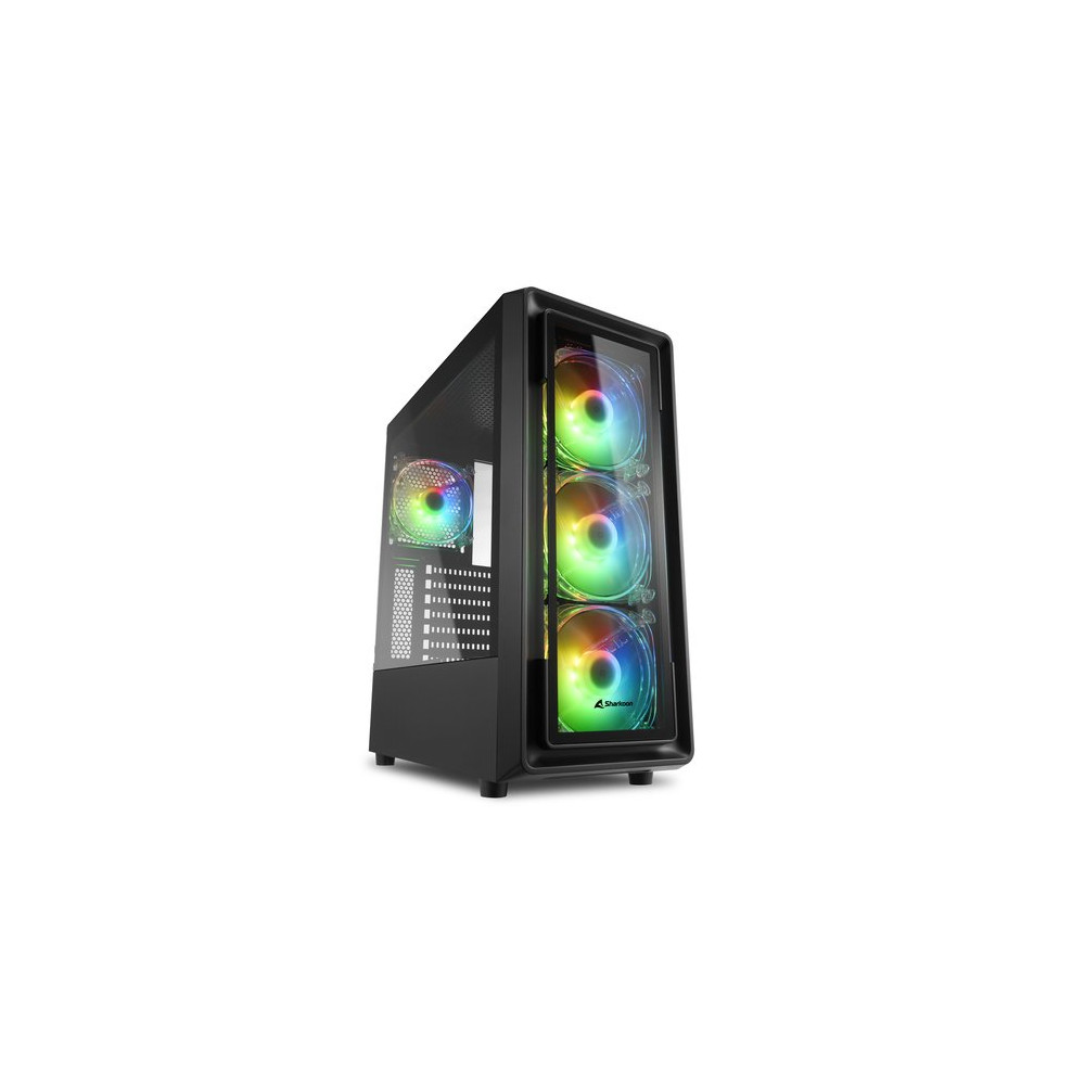 SHARKOON CASE TK4 RGB 7 SLOT ESPANSIONE, PANNELLO FRONTALE VETRO TEMPERATO, 3 PORTE, 3XUSB2.0/3.0, I