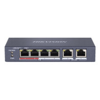HIKVISION SWITCH 10/100 POE METALLICO L2, UNMANAGED, 4 10/100M RJ45 POE PORTS, 2 10/100M RJ45 UPLINK