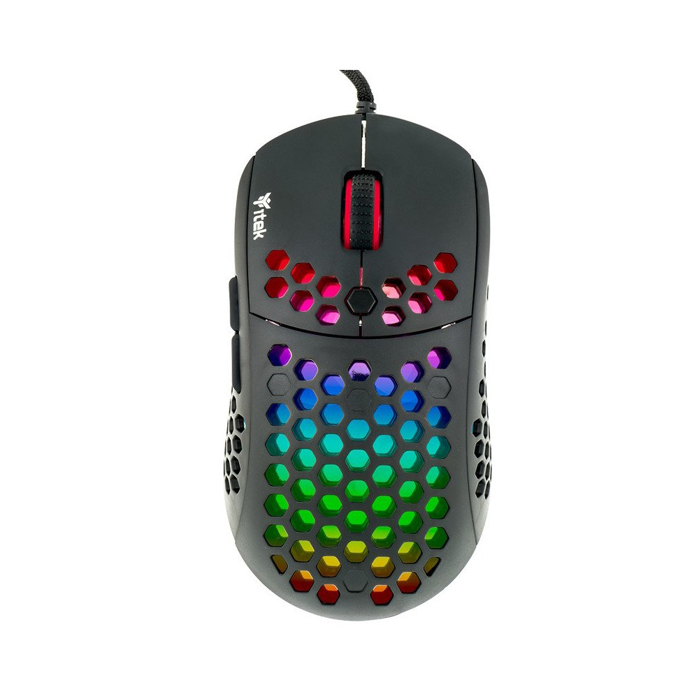 ITEK MOUSE GAMING 12000DPI,  RGB, SOFTWARE, SENSORE P3327, LEGGERO, A NIDO DAPE