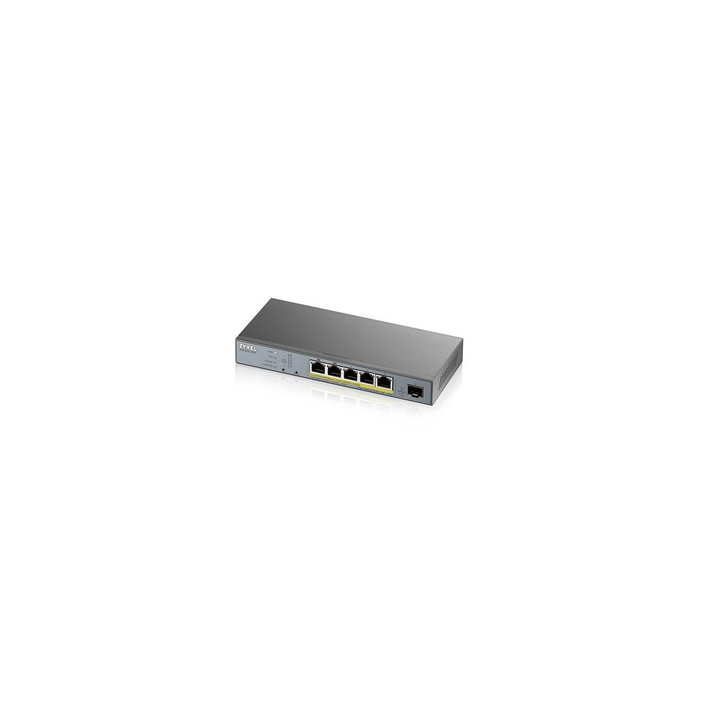 ZYXEL SWITCH MANAGED PER CCTV: 5 PORTE GIGABIT POE (BUDGET 60W) + 1 PORTA SFP, NFLEX