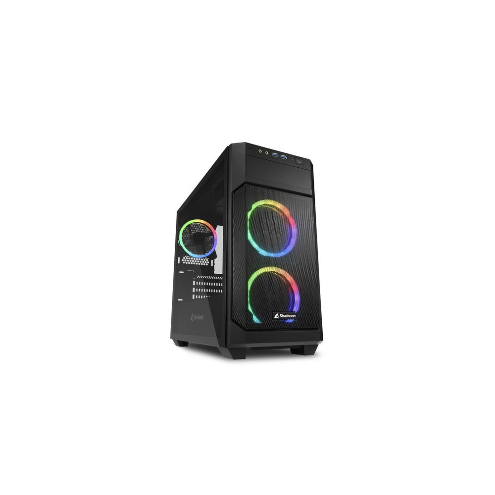 SHARKOON CASE MICRO-ATX 2XUSB 3.0, VETRO TEMPERATO, 2X120MM FAN FRONT, 1X120MM FAN REAR, 4 SLOT ESPA