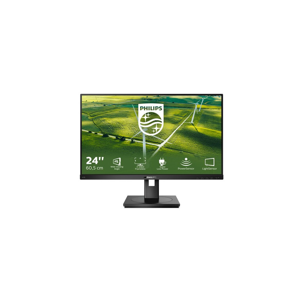 PHILIPS MONITOR 23,8 LED IPS 16:9 FHD 4MS 250 CDM, VGA/DVI/DP/HDMI, GREEN LINE, PIVOT, MULTIMEDIALE