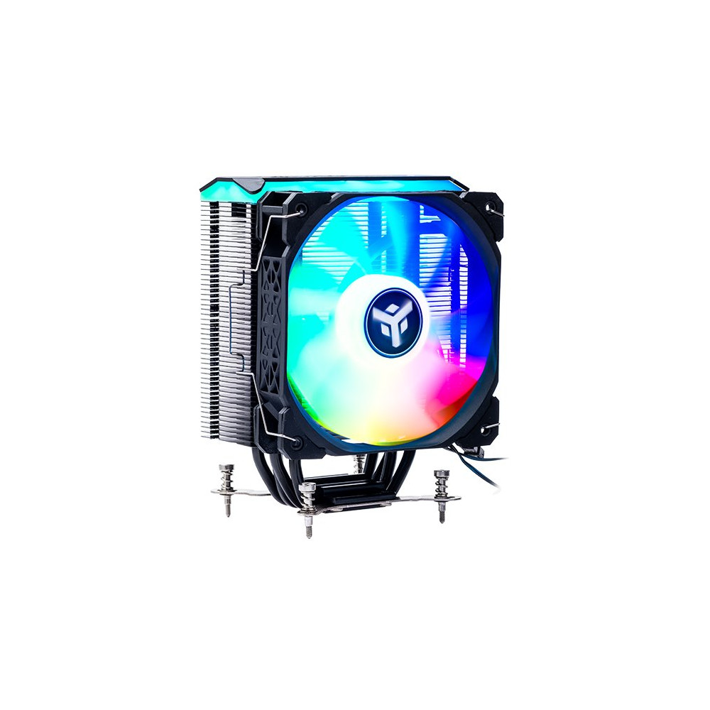 ITEK DISSIPATORE AD ARIA ICY-4HLA - SKT UNIVERSALE, 180W TDP, 4 HP, VENTOLA 12CM, FULL BLACK, ARGB