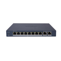HIKVISION SWITCH L2, SMART MANAGED, 8 GIGABIT RJ45 POE PORTS, 2 GIGABIT RJ45 PORT, 802.3AF/AT, POE P