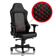 NOBLECHAIRS SEDIA GAMING HERO, PELLE VERA, NERO E ROSSO