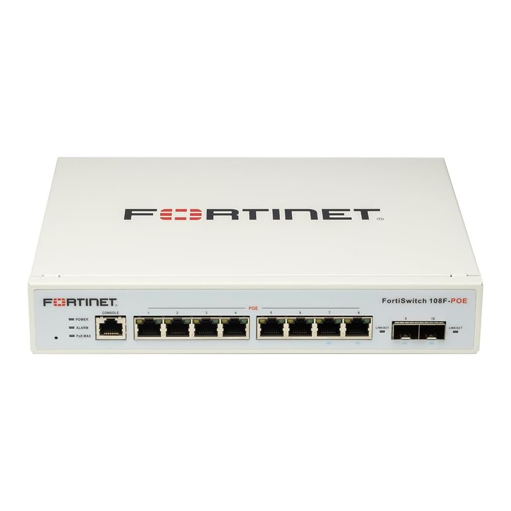 FORTISWITCH-108F SWITCH L2 - 8 PORTE GE RJ45, 2 P. GE SFP, SENZA VENTOLE DI RAFFREDDAMENTO