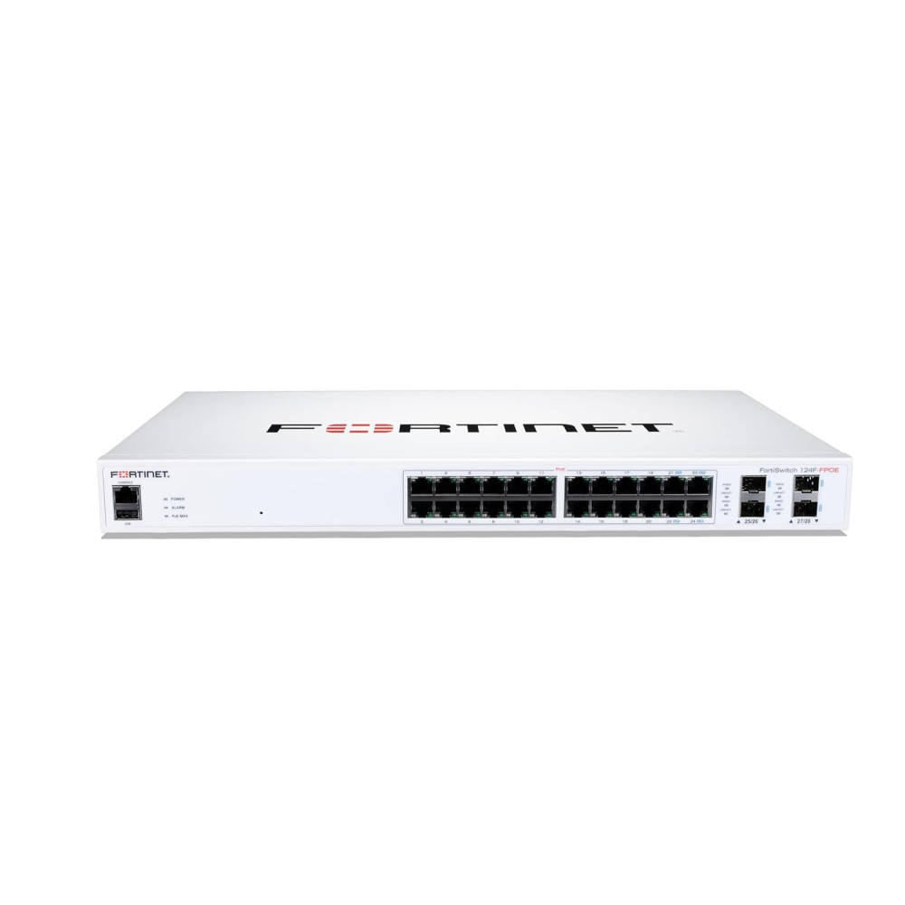 FORTISWITCH-124F-FPOE SWITCH L2+ MANAGED POE CON 24 P. GE + 4SFP+, 24 P. POE POE POWER BUDGET 370W