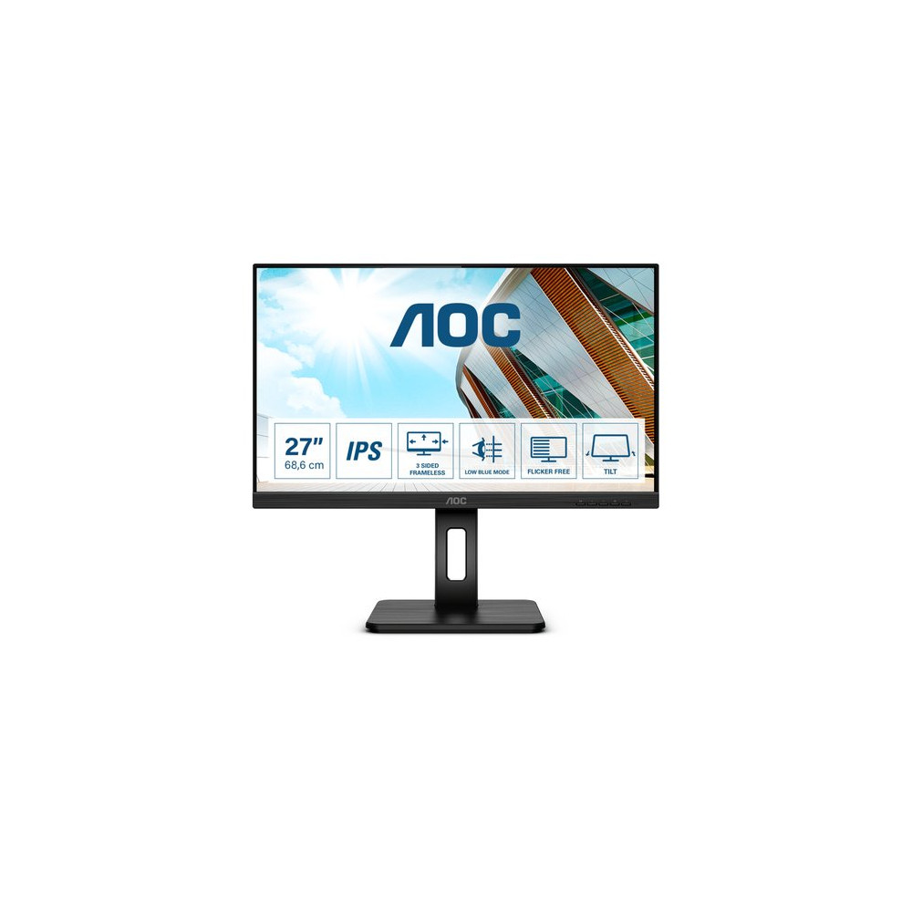 AOC MONITOR 27 LED IPS 16:9 FHD 250 CDM, PIVOT, VGA/DVI/HDMI, USB-C, MULTIMEDIALE