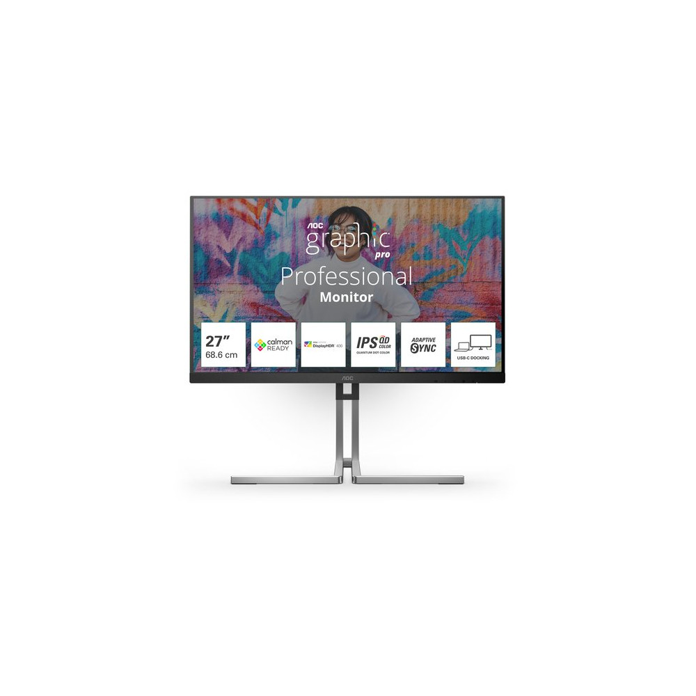 AOC MONITOR 27  IPS 16:9 4MS 420 CDM, USB-C, PIVOT, DP/HDMI
