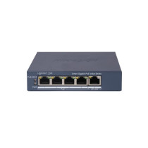 HIKVISION SWITCH L2, SMART MANAGED, 4 GIGABIT RJ45 POE PORTS, 1 GIGABIT RJ45 PORT, 802.3AF/AT, POE P