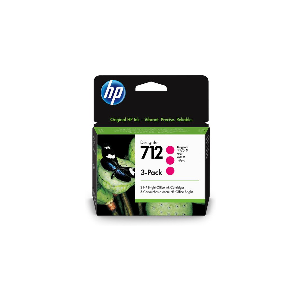 HP CART INK MAGENTA 712, 3 PACK