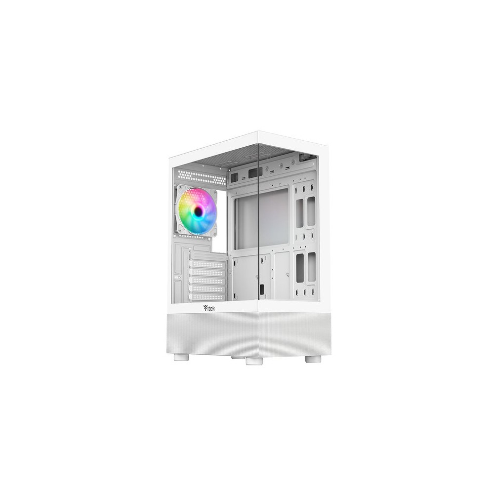 ITEK CASE SHOWBUI 33W,GAMING TOWER ATX, 12CM ARGB FAN, USB3, SIDE  FRONT PANEL TEMP GLASS, WHITE