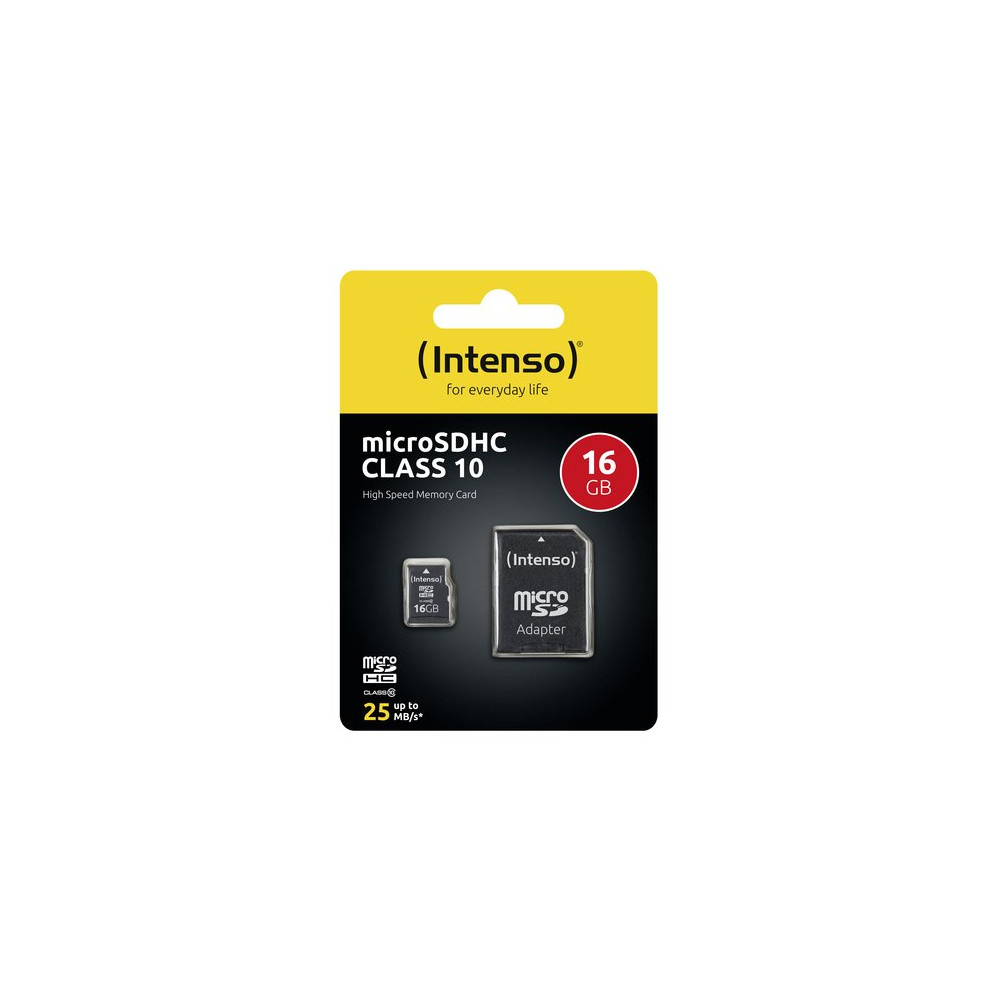INTENSO MICRO SDHC 16GB CLASSE 10 + ADATTATORE SD
