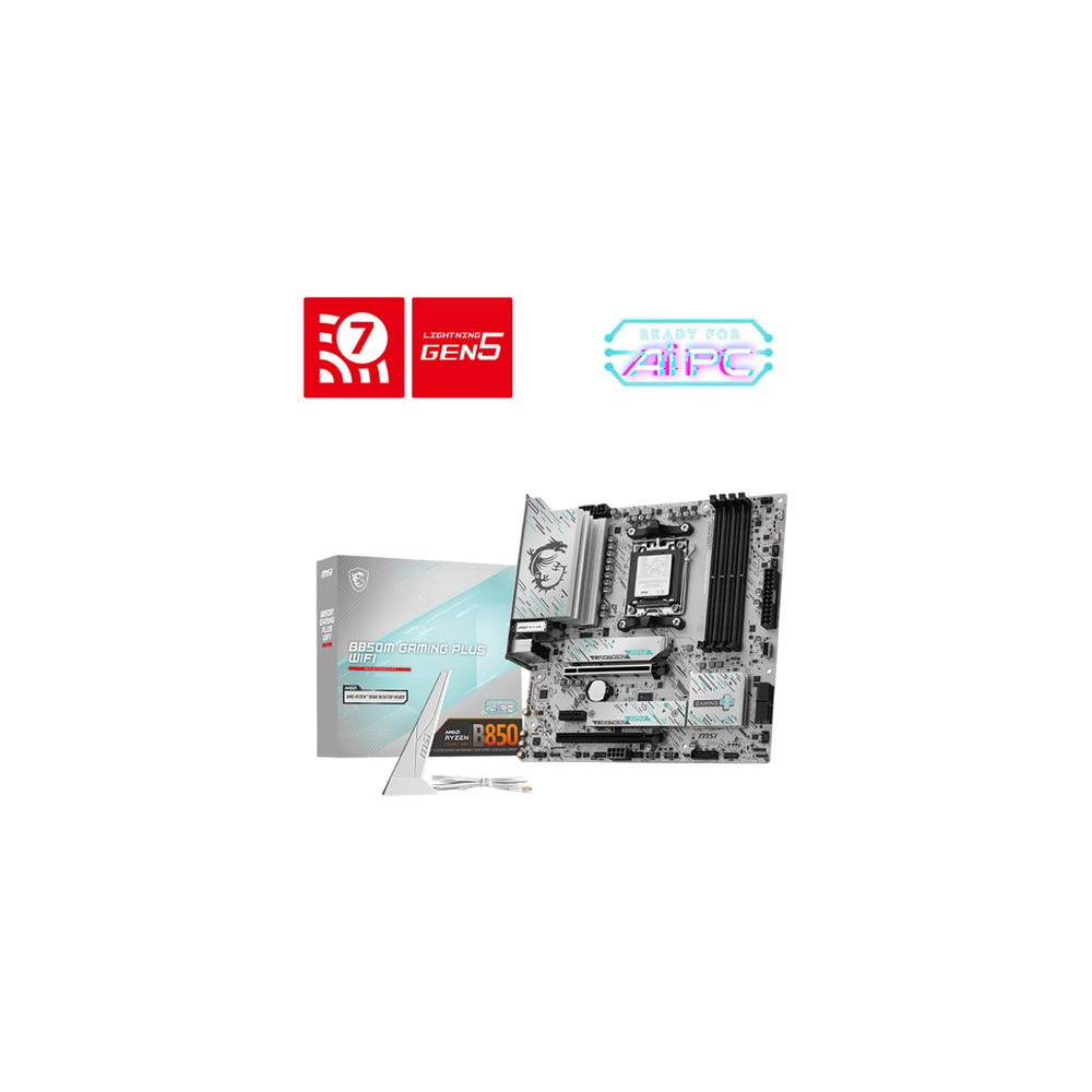 MSI MB B850M GAMING PLUS WIFI,B850M,AM5,4DDR5,2PCI-Ex16,1PCI-Ex1,2M.2,4SATA3,6USB3.2 Gen2,5USB3