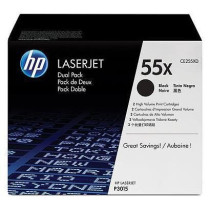 HP TONER NERO 55X PER LJ P3015 12.500 PAG (CONF 2 PZ)