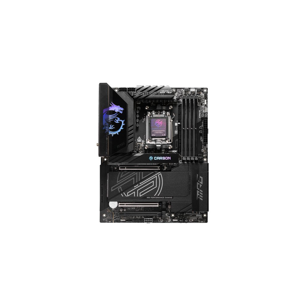 MSI MB AMD MPG X870E GAMING CARBON WIFI,X870E,AM5,4DDR5,3PCI-EX16,4M.2,4SATA3,2USB4,1USB3.2 GEN2X2,1
