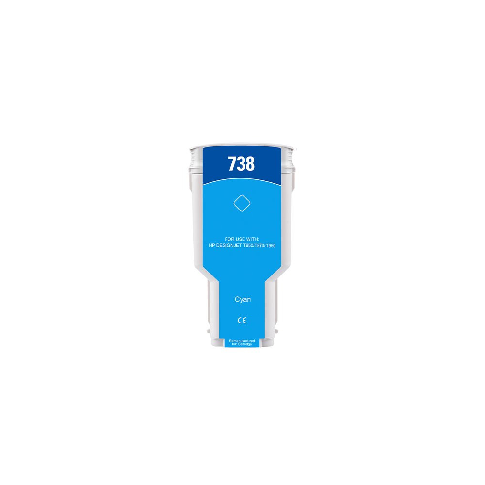 300ML Cyan Reman HP DesignJet T850,T870,XT870,XT950#676M6A HP738XLC