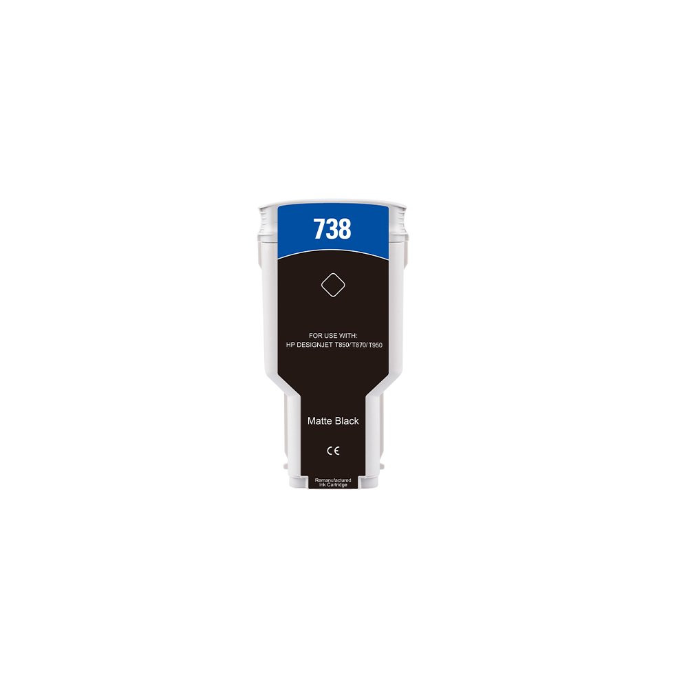 300ML Black Reman HP DesignJet T850,T870,XT870,XT950#498N8A HP738XLBK