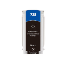 130ML Black Reman HP DesignJet T850,T870,XT870,XT950#498N4A HP738BK