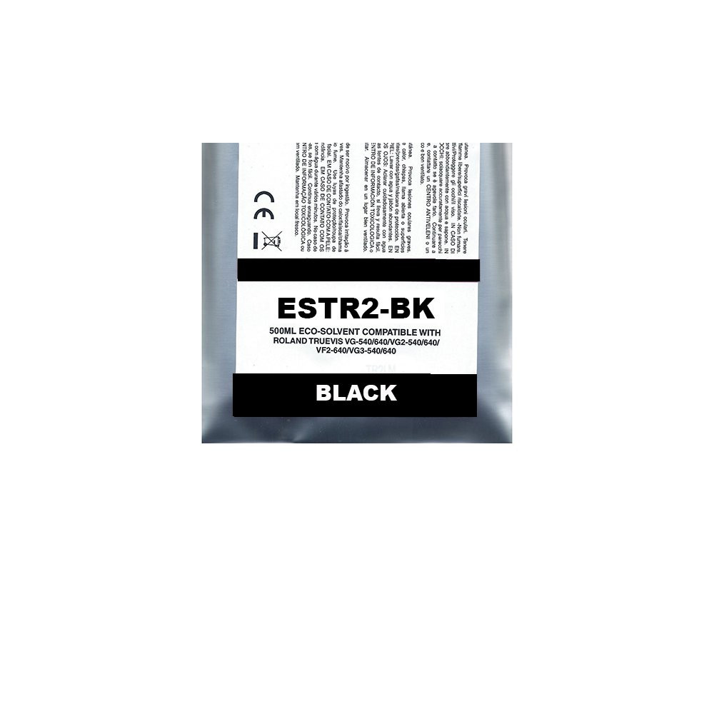 Black Pigment Eco-Solvent Ink Bag Compa Roland TrueVIS SG2,VG2,VF2,SG3,VG3#500ML ESTR2-BK